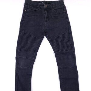 Waimea Skinny Fit Jeans Womens 26x26 Size 12 Black Ribbed Denim Ankle Stretch